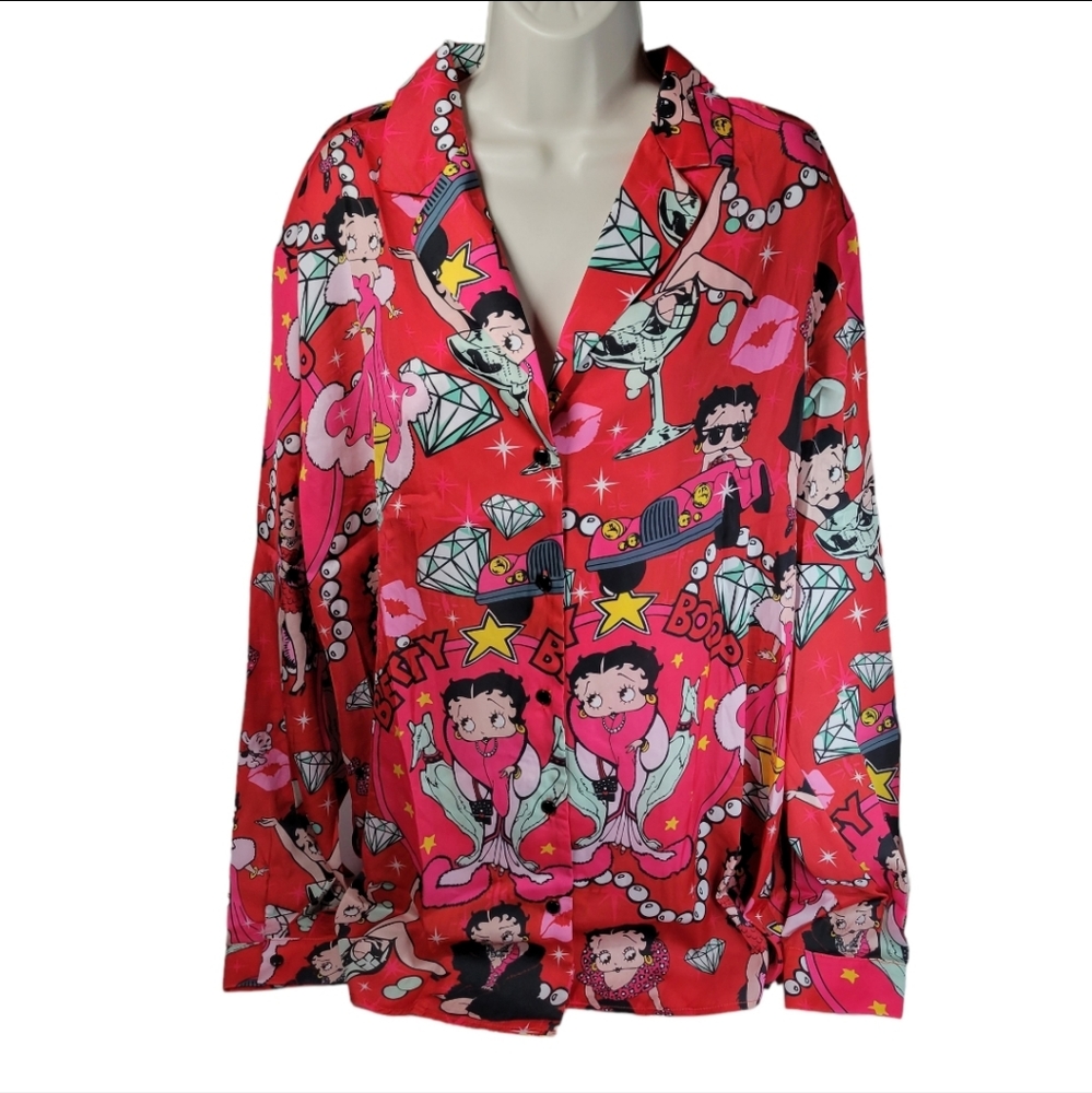 Dolls Kill x Betty Boop Lover Catch A Kitten Shirt Dress